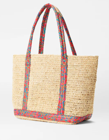 RAFFIA TOTE MEDIUM POPPY