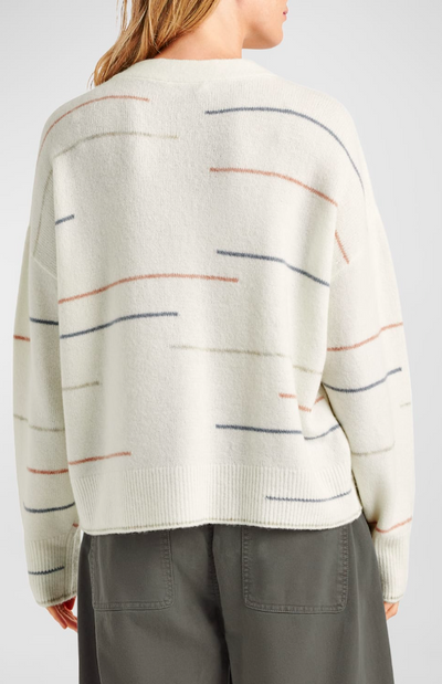 QUINN STRIPED CARDIGAN PALE OAK