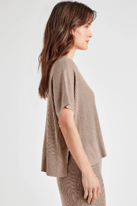 GEORGIE SHORT SLEEVE SWEATER TAUPE