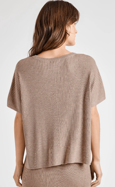 GEORGIE SHORT SLEEVE SWEATER TAUPE