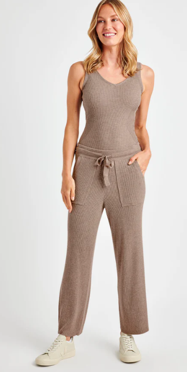 GEORGIE RIB PANT TAUPE