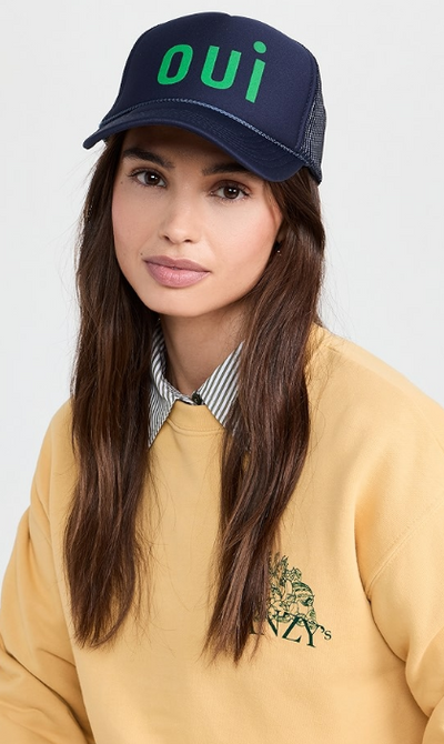 OUI TRUCKER HAT NAVY/GREEN