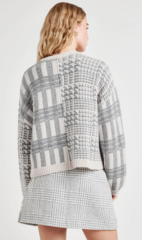 ELLIOTT PLAID SWEATER GREY