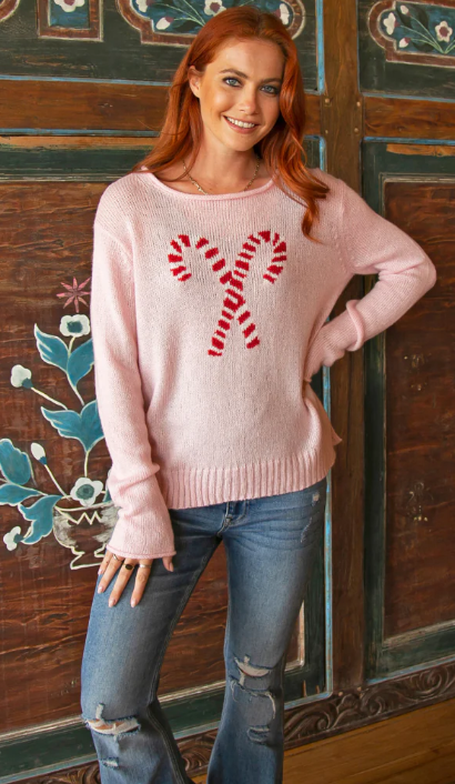 CANDY CANE SWEATER PINK