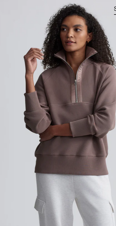 LISMORE HALF ZIP TAUPE