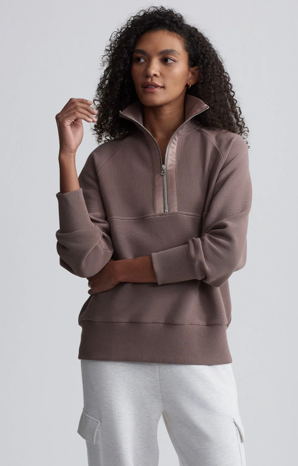 LISMORE HALF ZIP TAUPE