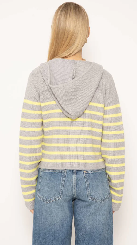 MAPLE STRIPED SWEATER JACKET GRAY