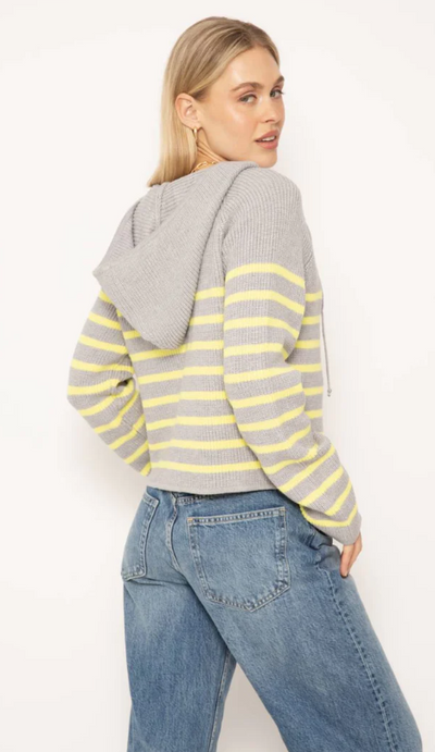 MAPLE STRIPED SWEATER JACKET GRAY