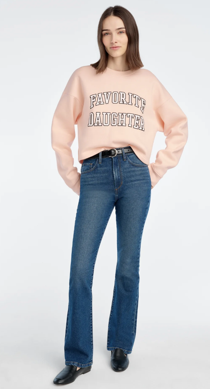 CROPPED COLLEGIATE SWEATSHIRT PINK