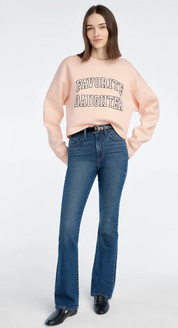 CROPPED COLLEGIATE SWEATSHIRT PINK