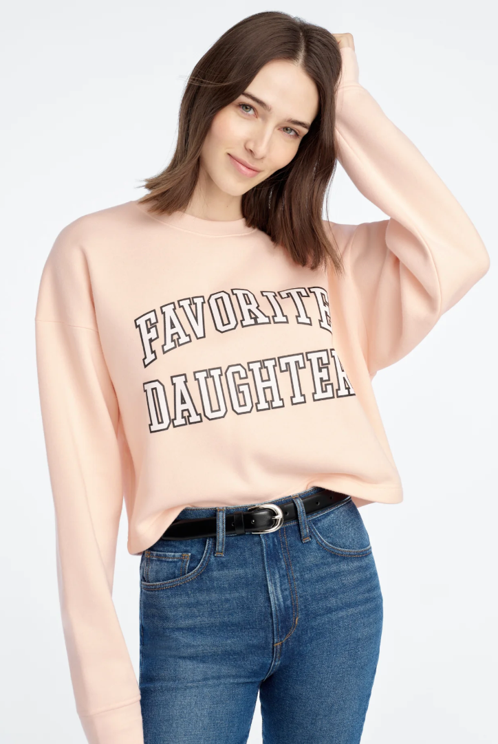 CROPPED COLLEGIATE SWEATSHIRT PINK